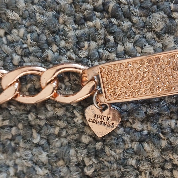 Juicy Couture rose gold chain link pave square women's bracelet - Picture 7 of 8